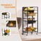 4-Tier Rolling Kitchen Storage Cart with 3 Pull-Out Baskets & Wood Top, Slim Metal Utility Cart with Lockable Wheels